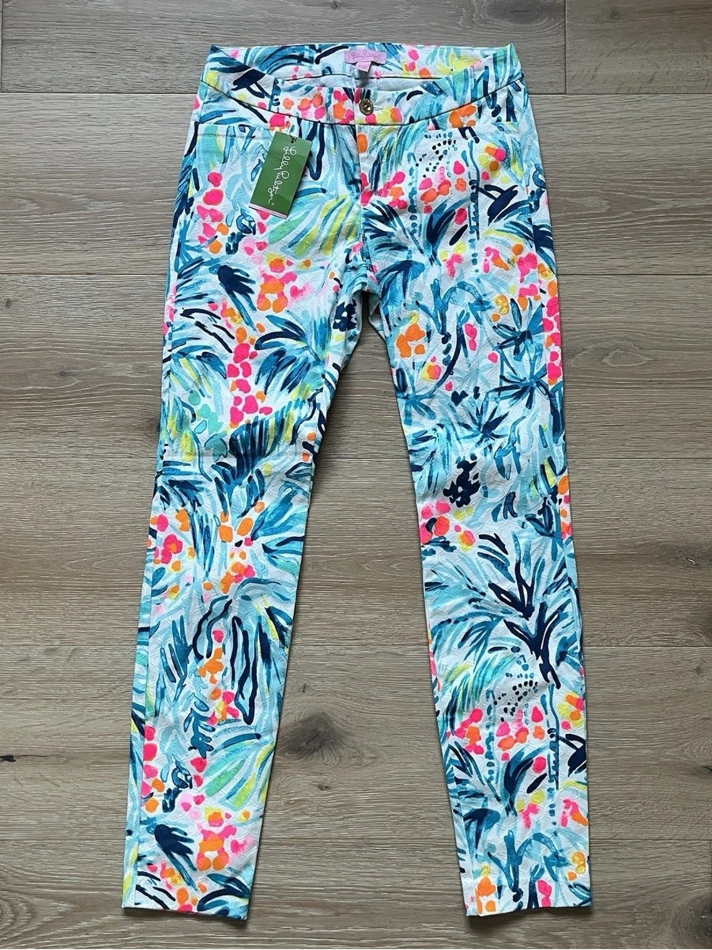 NWOT Lilly Pulitzer Kelly Ankle Skinny Pant Serene Blue Tippy Top sz 00